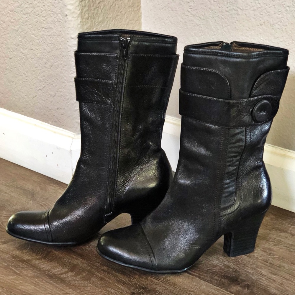 Born Crown Pratt Black Leather Boot Black (7.5)